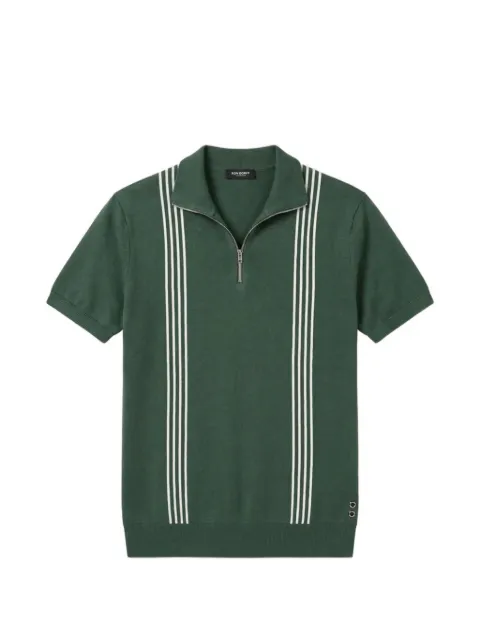 Ron Dorff stripe-detail zip-neck polo shirt