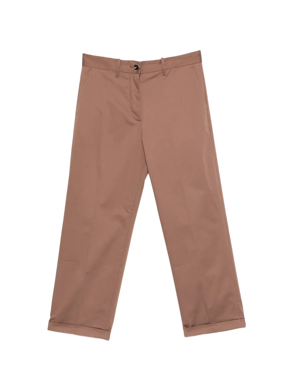Nine In The Morning pressed-crease turn-up trousers - Marrone