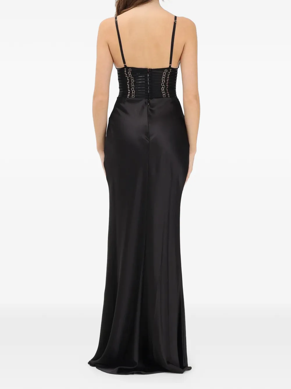 Elisabetta Franchi Maxi-jurk met korset vlak Zwart