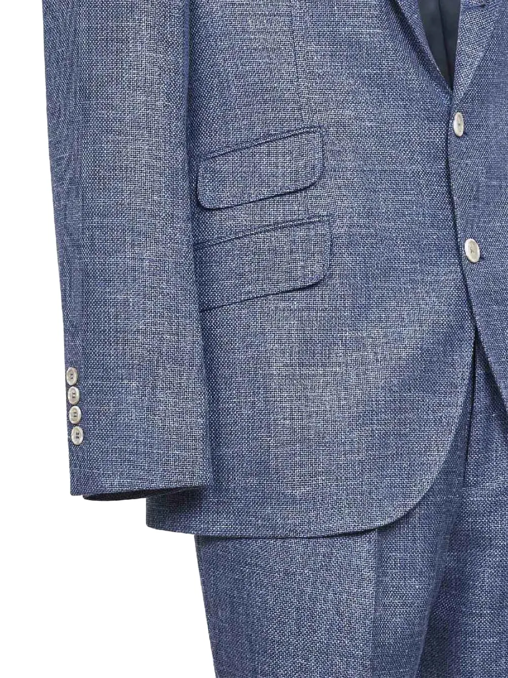 Brunello Cucinelli Single-breasted Flap Pocket Suit - Blue 