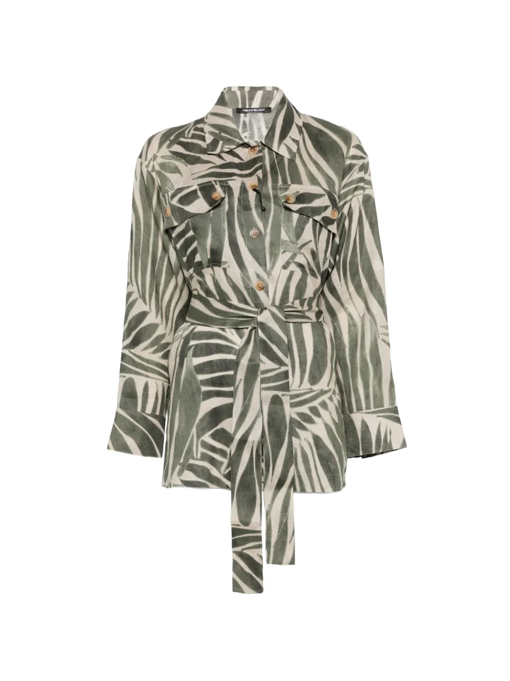Pennyblack print belted shirt - Verde