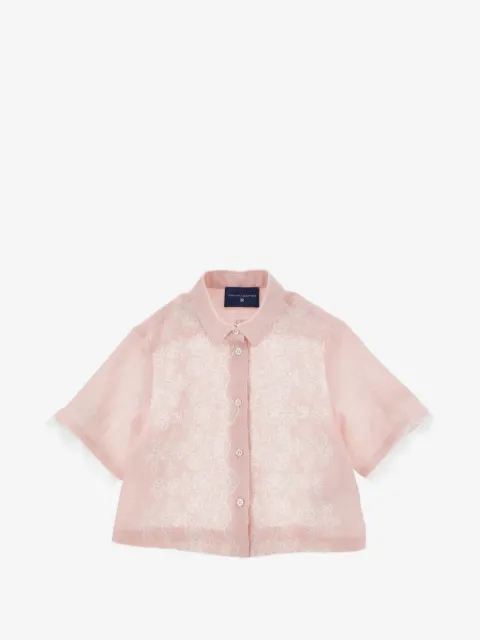 Ermanno Scervino Junior flower-embroidered shirt