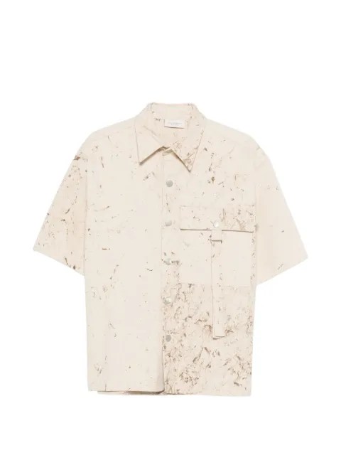 YES LONDON marbled-print pocket shirt