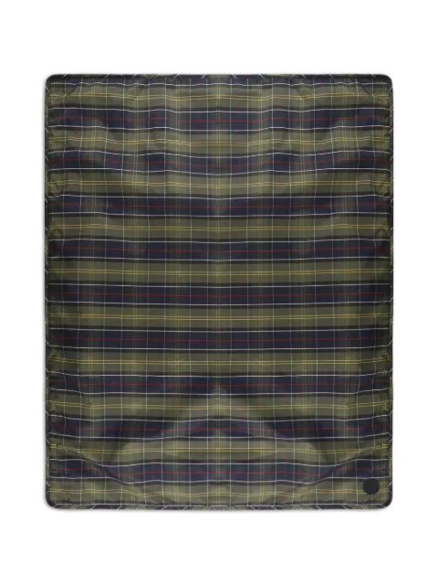 Barbour 타탄 로고 패치 반려견 담요