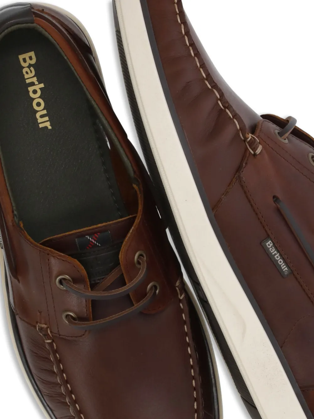 Barbour Bootschoenen met veters en stiksels Bruin