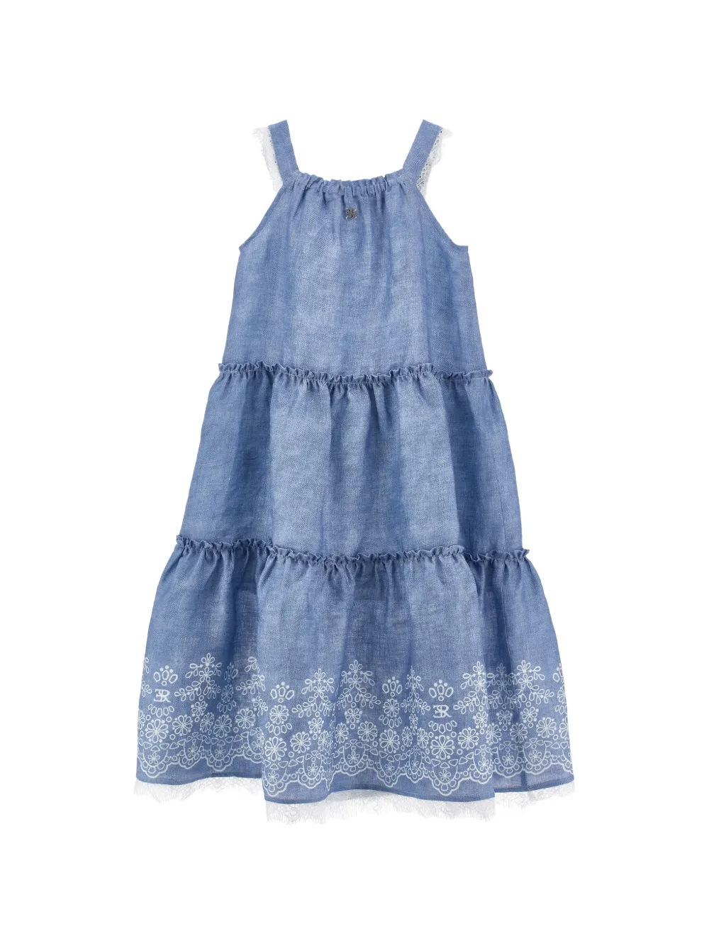  Ermanno Scervino Junior Flower-embroidered Dress - Blue 