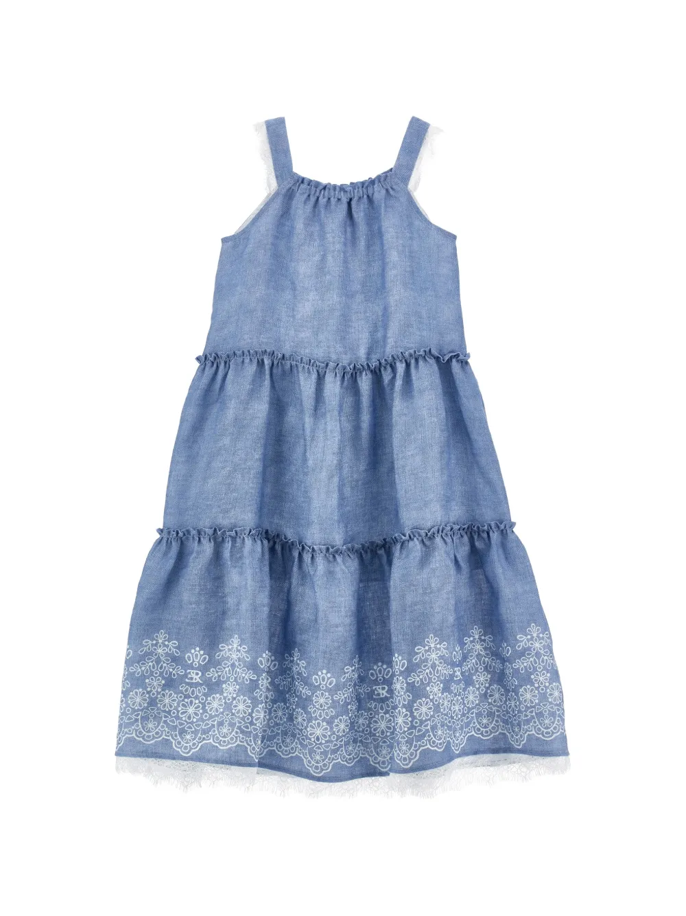 Ermanno Scervino Junior flower-embroidered dress - Blu