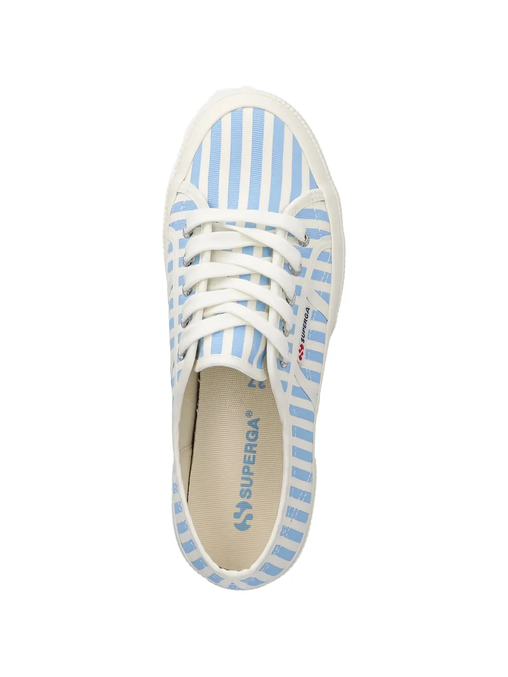 Superga 2750 striped lace-up sneakers Wit