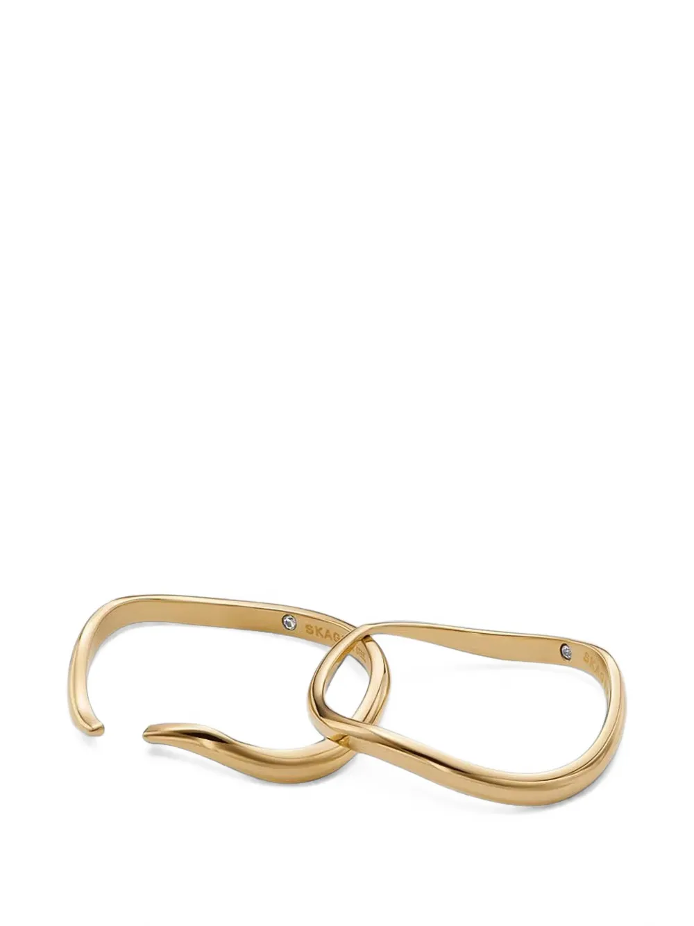 Skagen Essential Waves sculptural open-band rings - Oro