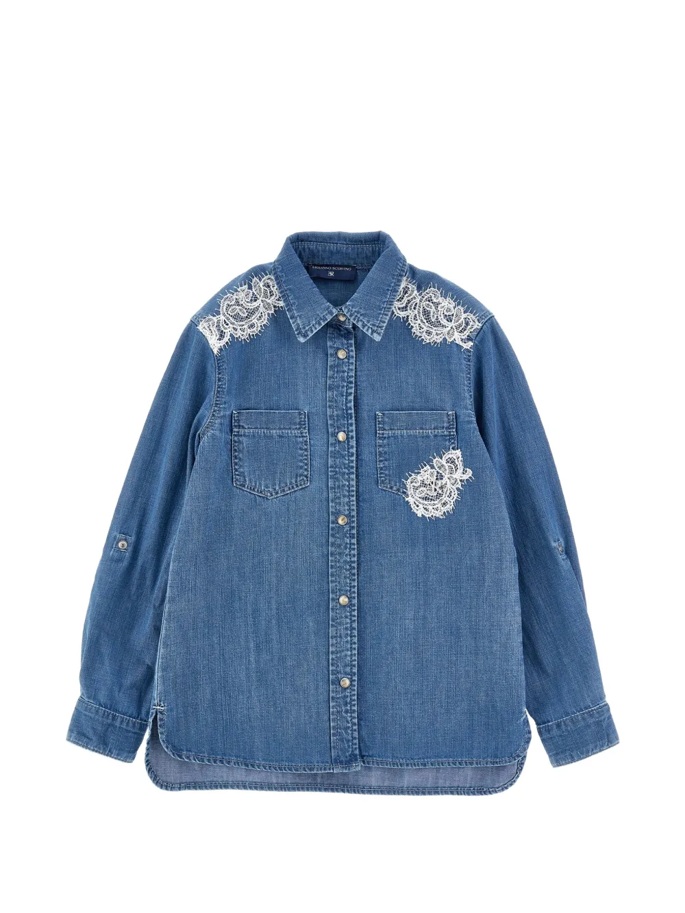 Ermanno Scervino Junior lace-detail shirt - Blu
