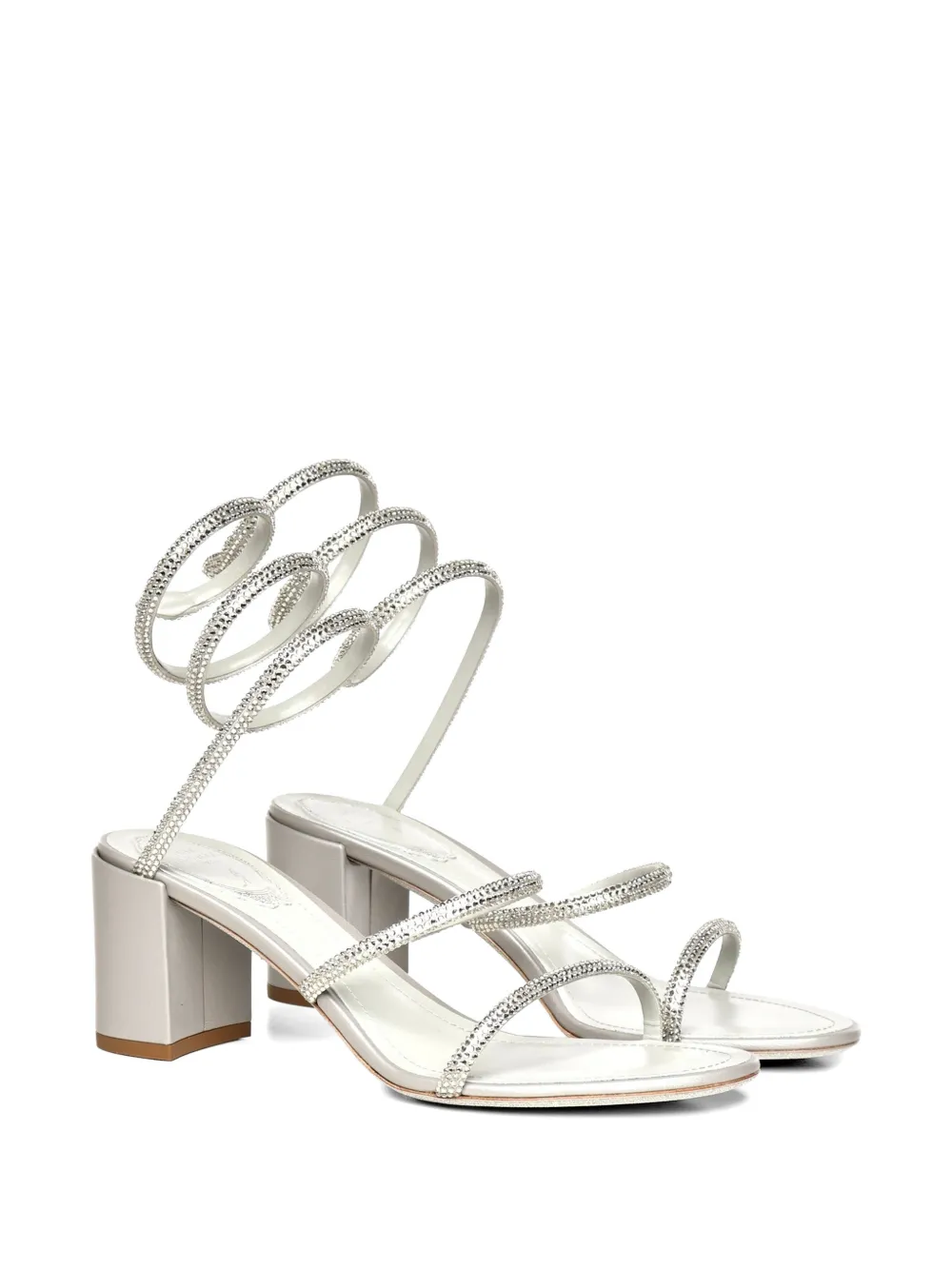 René Caovilla Cleo crystal-embellished heeled sandals Grijs