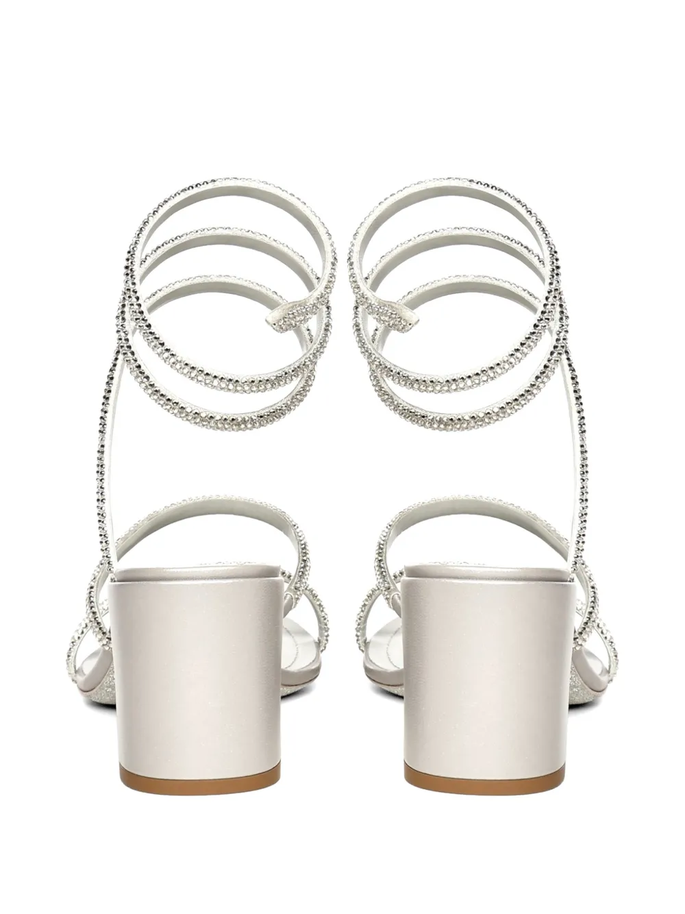 René Caovilla Cleo crystal-embellished heeled sandals Grijs