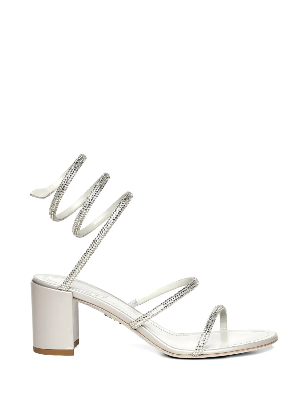 René Caovilla Cleo crystal-embellished heeled sandals Grijs