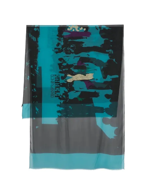 Gianfranco Ferré Pre-Owned crowd-pattern silk scarf