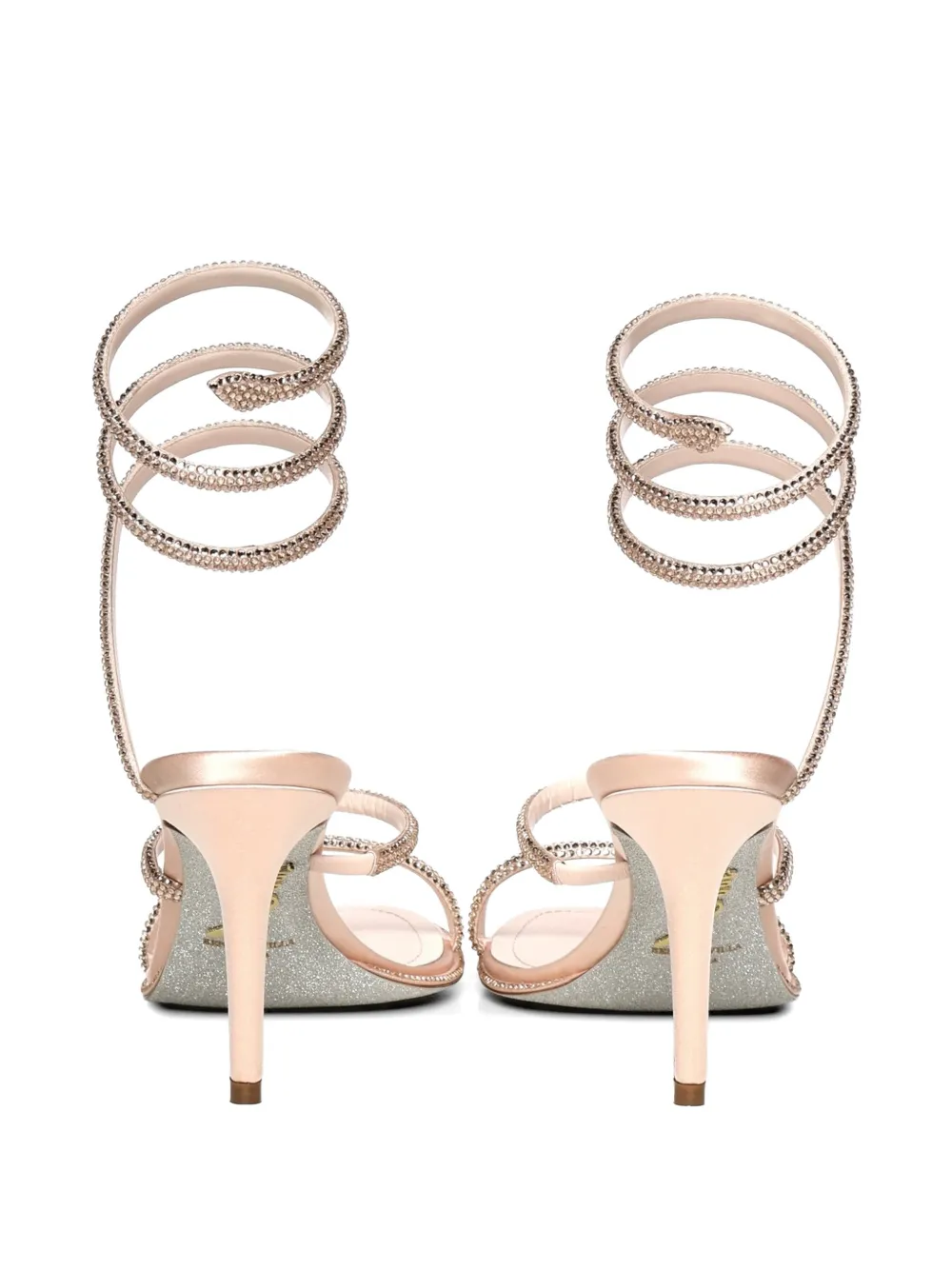 René Caovilla Cleo embellished wrap sandals Roze