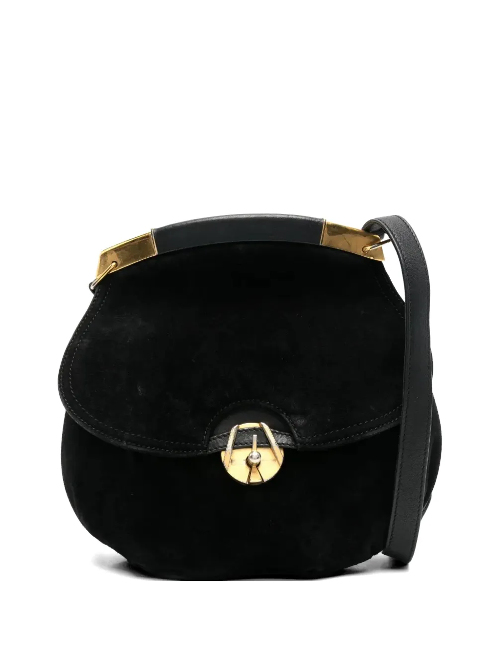 Gucci Pre-Owned suede round shoulder bag - Nero