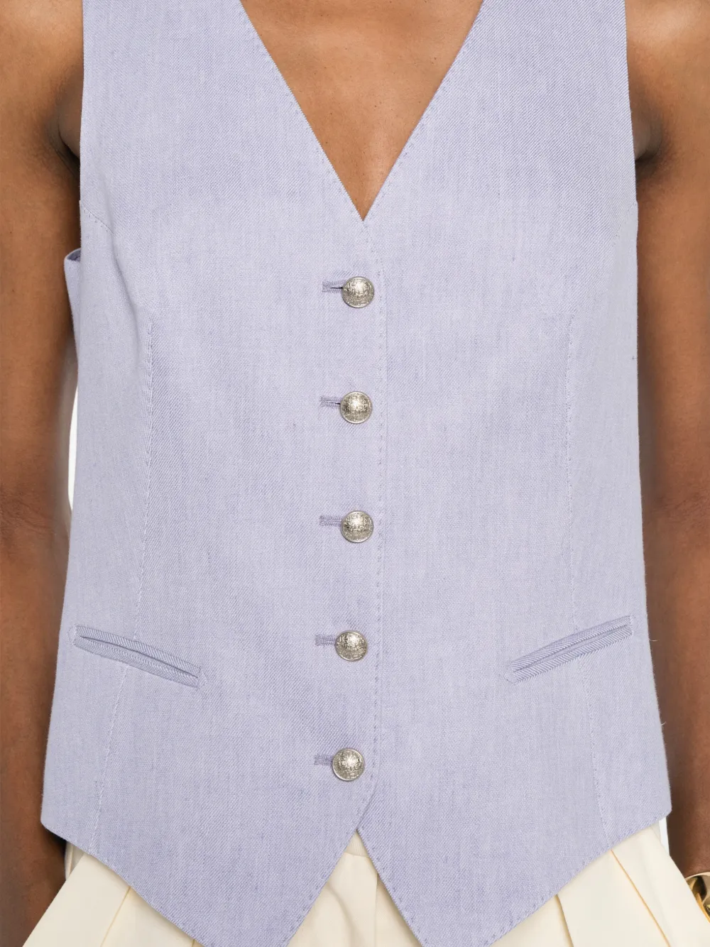 Tagliatore Gilet met knopen Paars