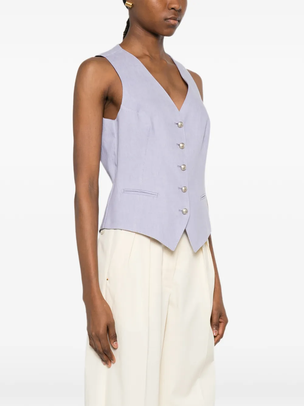 Tagliatore Gilet met knopen Paars
