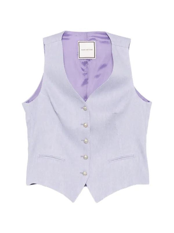 Tagliatore Button-up Waistcoat in Purple