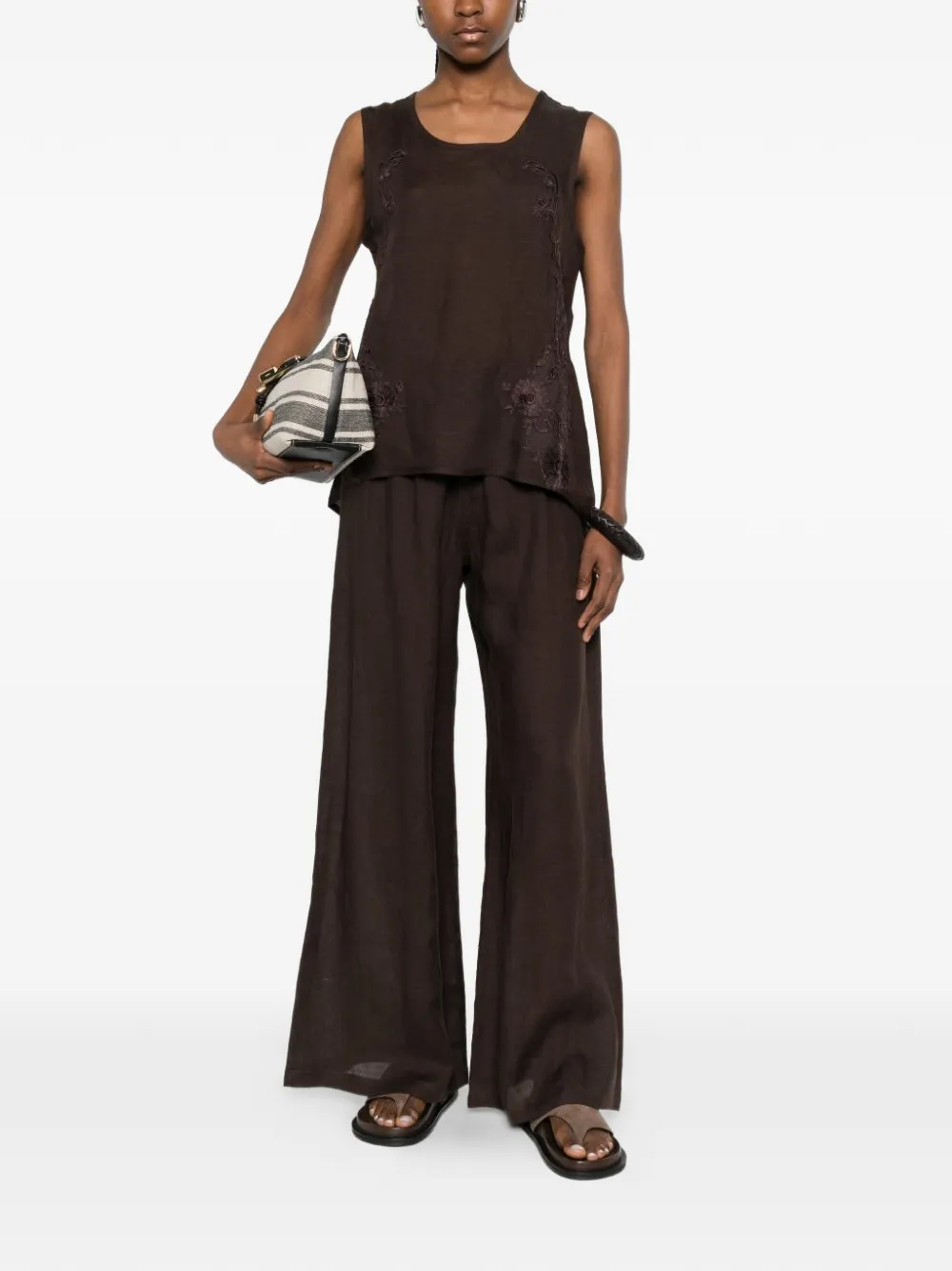 Maurizio Braschi Wide-leg Trousers - Brown 