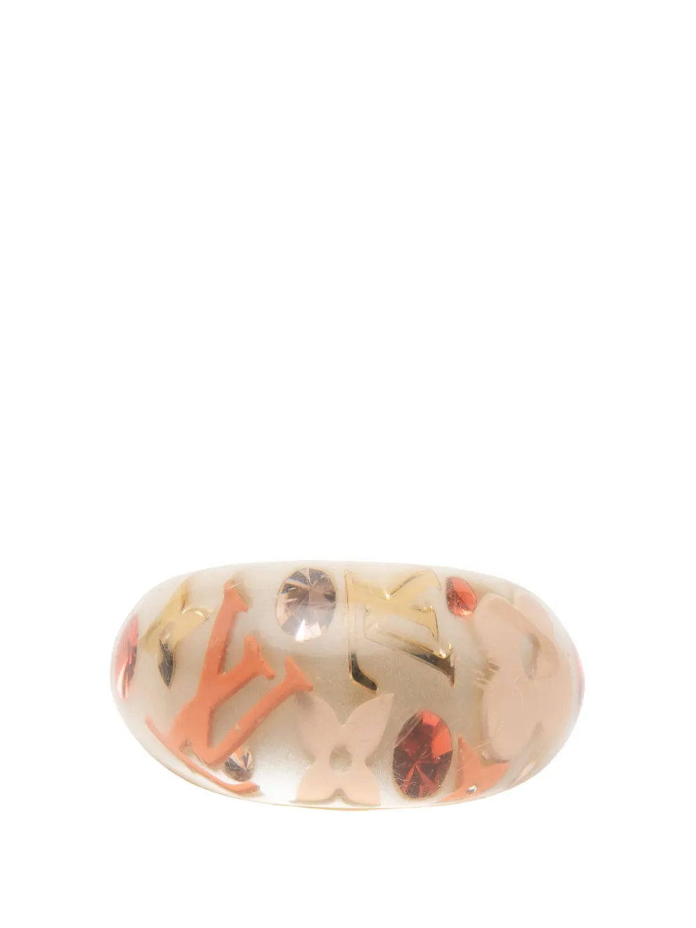 Louis Vuitton Pre-Owned 2012 Resin and Crystal Monogram Inclusion Ring costume ring - Marrone