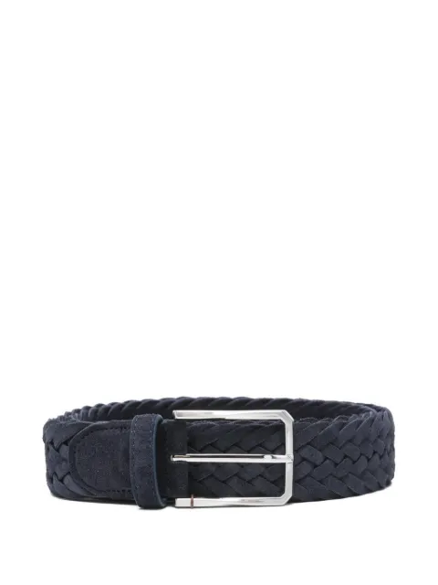 Canali braided leather belt