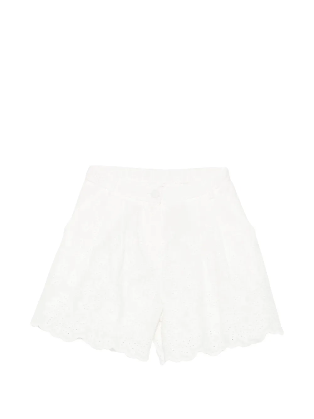 Miss Grant Kids broderie-anglaise scalloped-hem shorts - Bianco