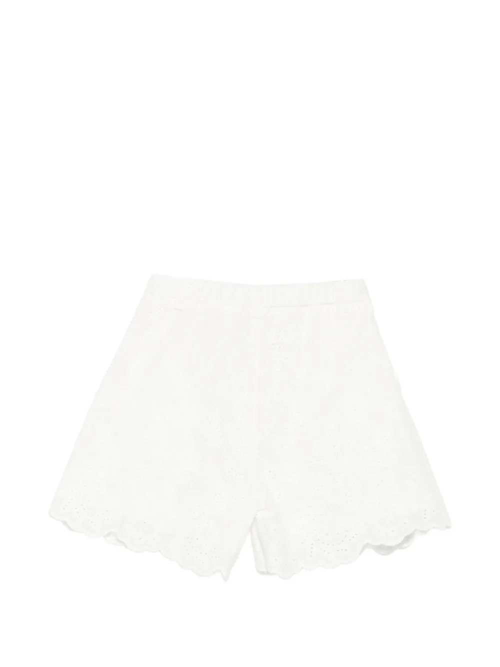 Miss Grant Kids Broderie anglaise shorts met gewelfde afwerking Wit