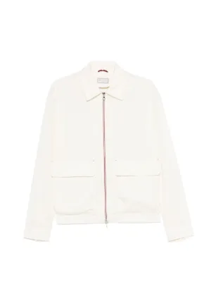 美品 GUCCI ジップアップジャケット レザー ホワイト リブ付き Gucci リップストップ ジップアップジャケット | ニュートラル