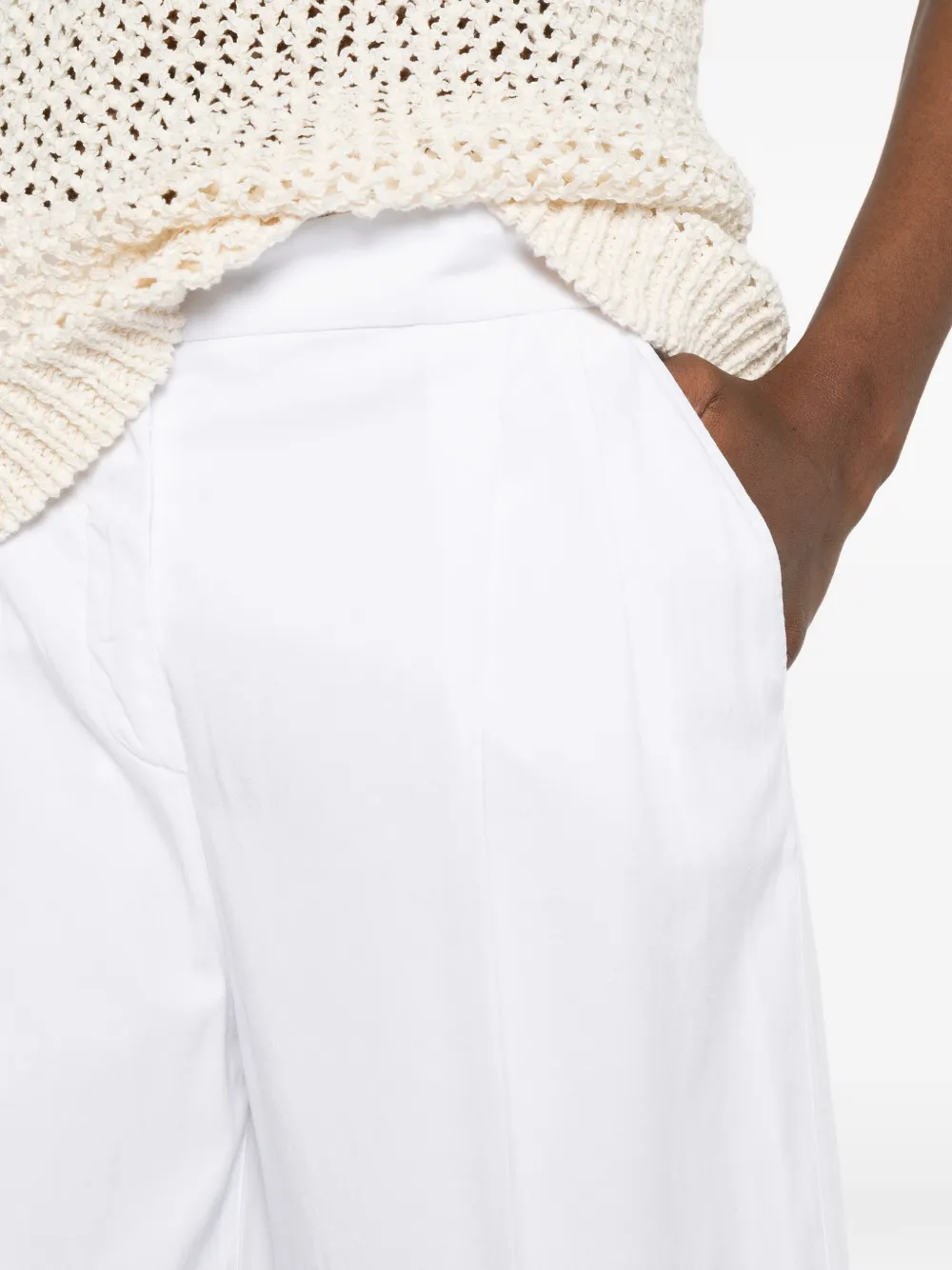 Via Masini 80 Broek met wijde pijpen Wit