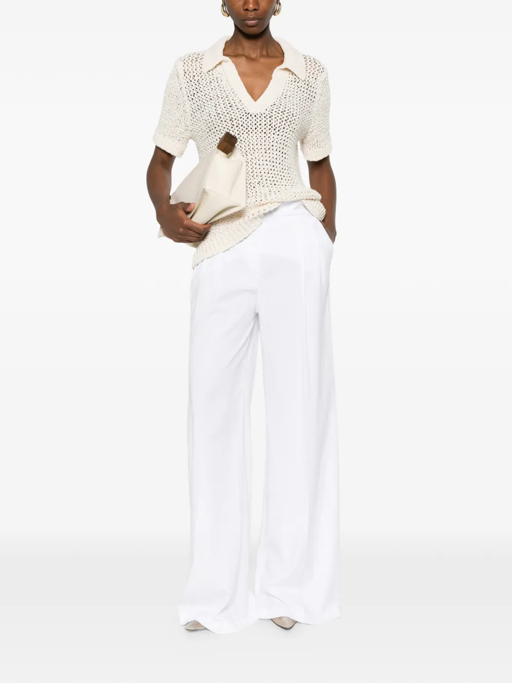  Via Masini 80 Wide-leg Trousers - White 