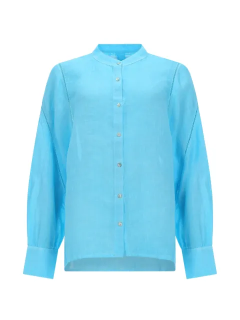 120% Lino band-collar shirt