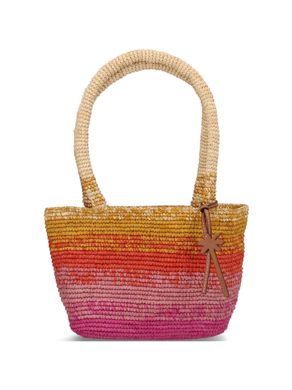Manebi medium Panier gradient raffia shoulder bag - Rosa