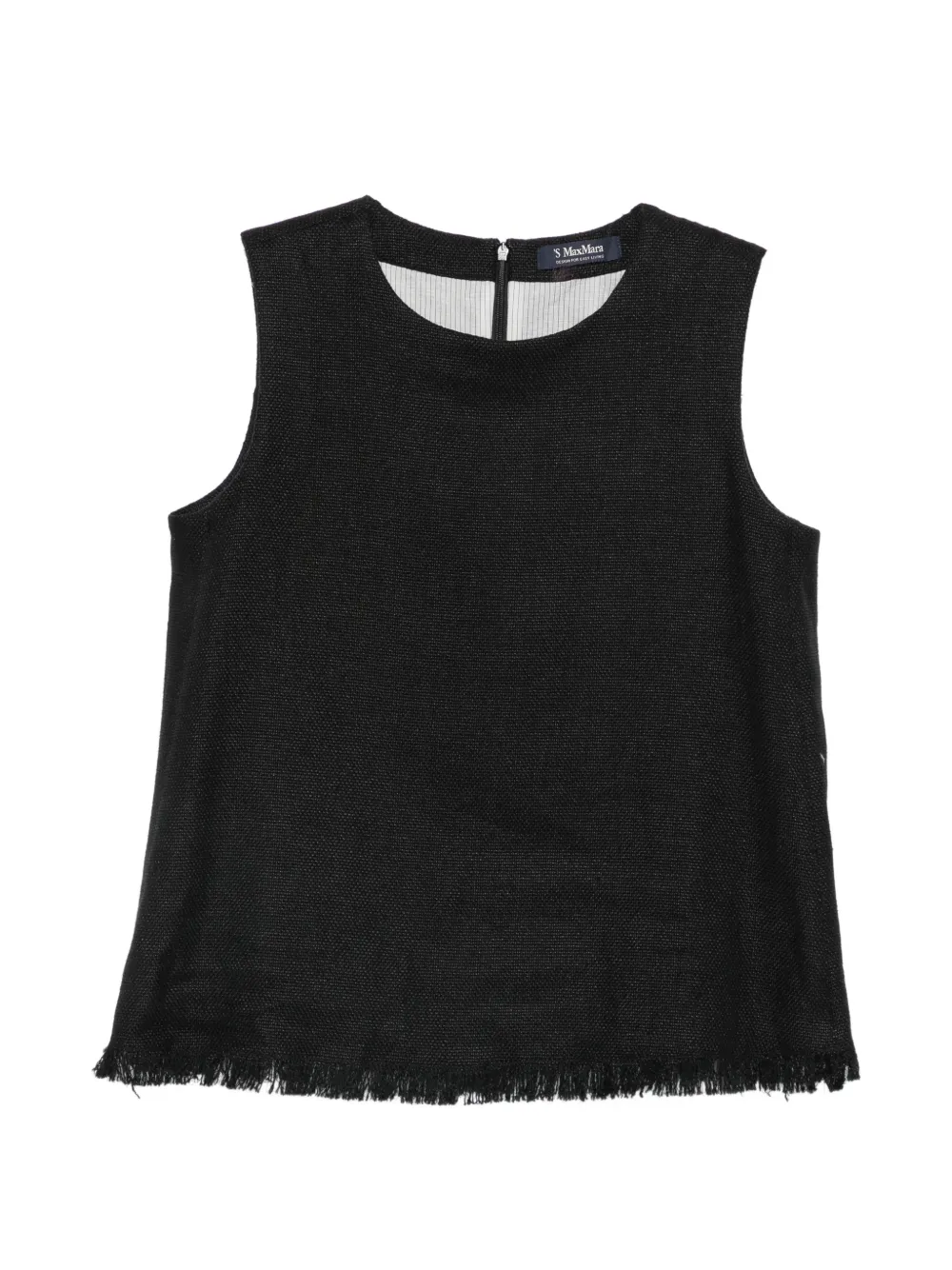 'S Max Mara fringed-edge sleeveless top - Schwarz