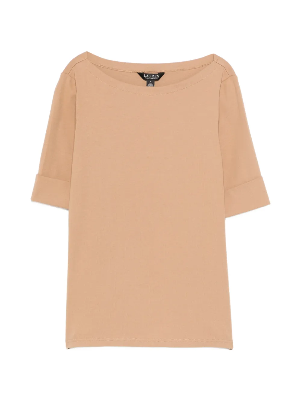 Lauren Ralph Lauren boat neck cuffed T-shirt - Toni neutri