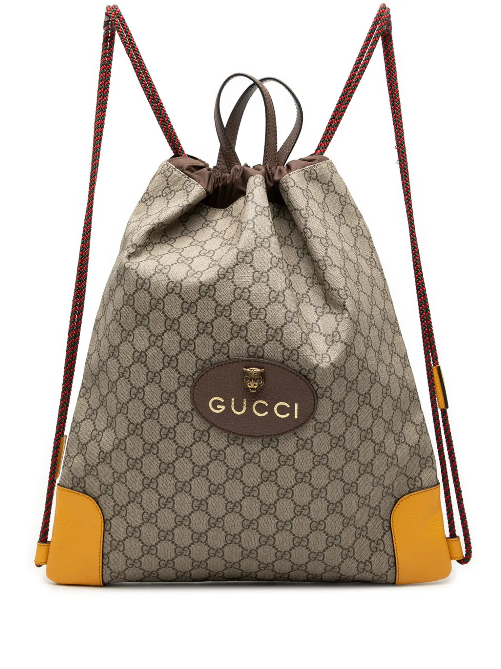 Gucci Pre-Owned 2016-2025 GG Supreme Animalier backpack - Marrone