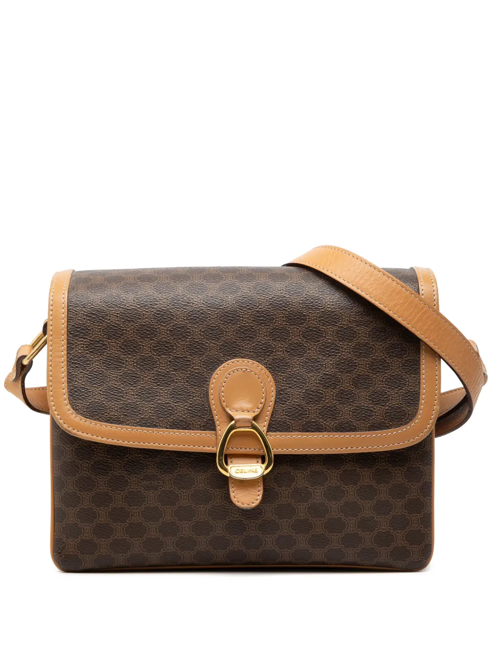 Celine Pre-Owned 2012 Macadam Coated Canvas crossbody bag - Marrone