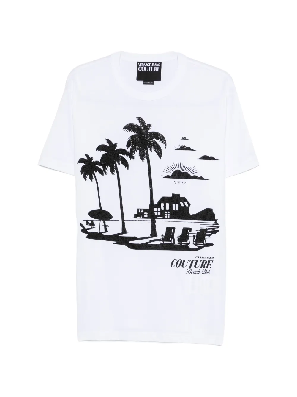 Versace Jeans Couture palm-graphic T-shirt - Bianco
