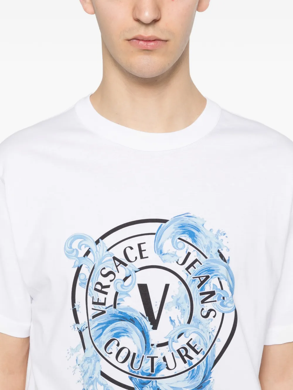 Versace Jeans Couture T-shirt met grafische print Wit