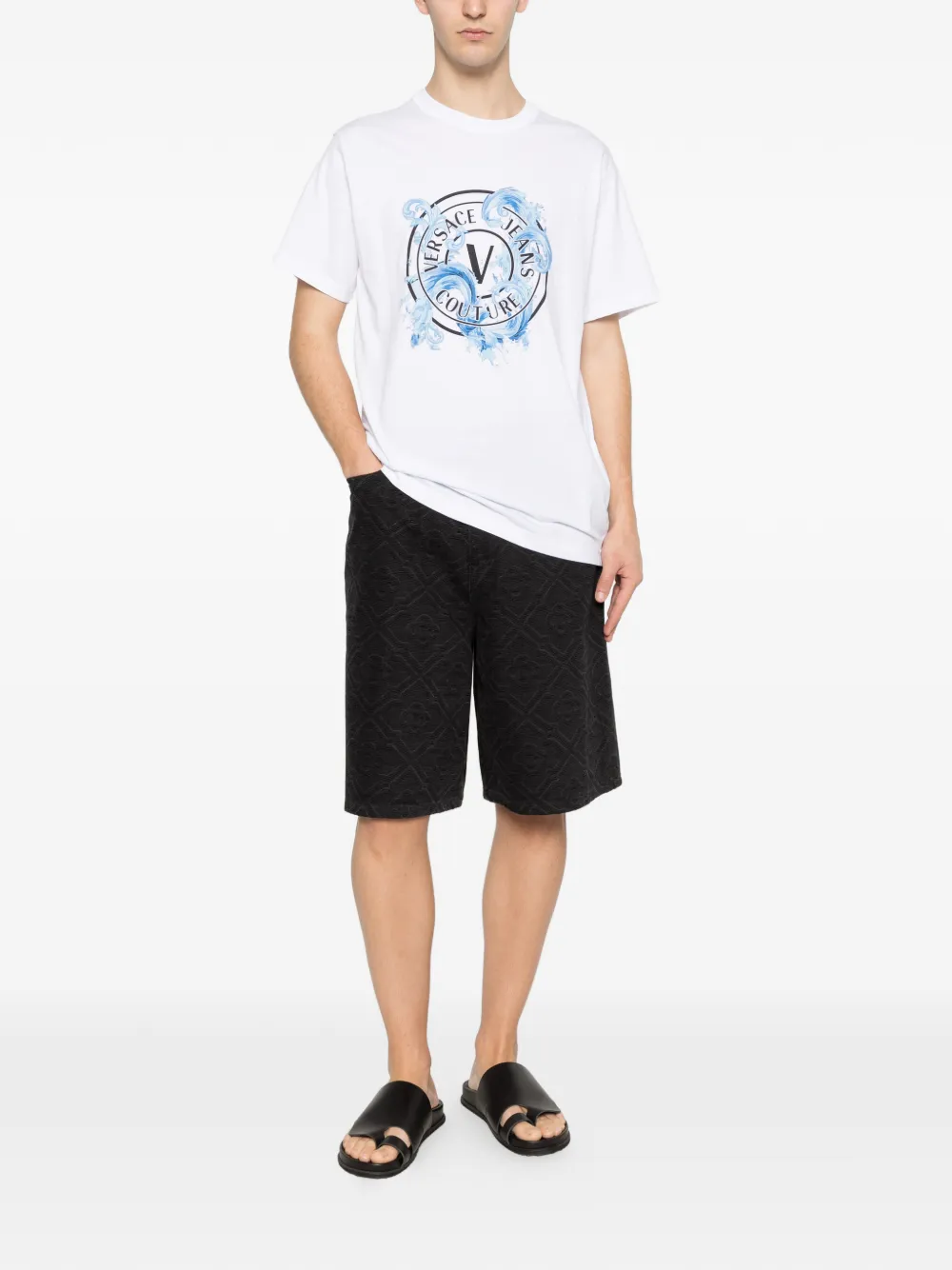 Versace Jeans Couture T-shirt met grafische print Wit