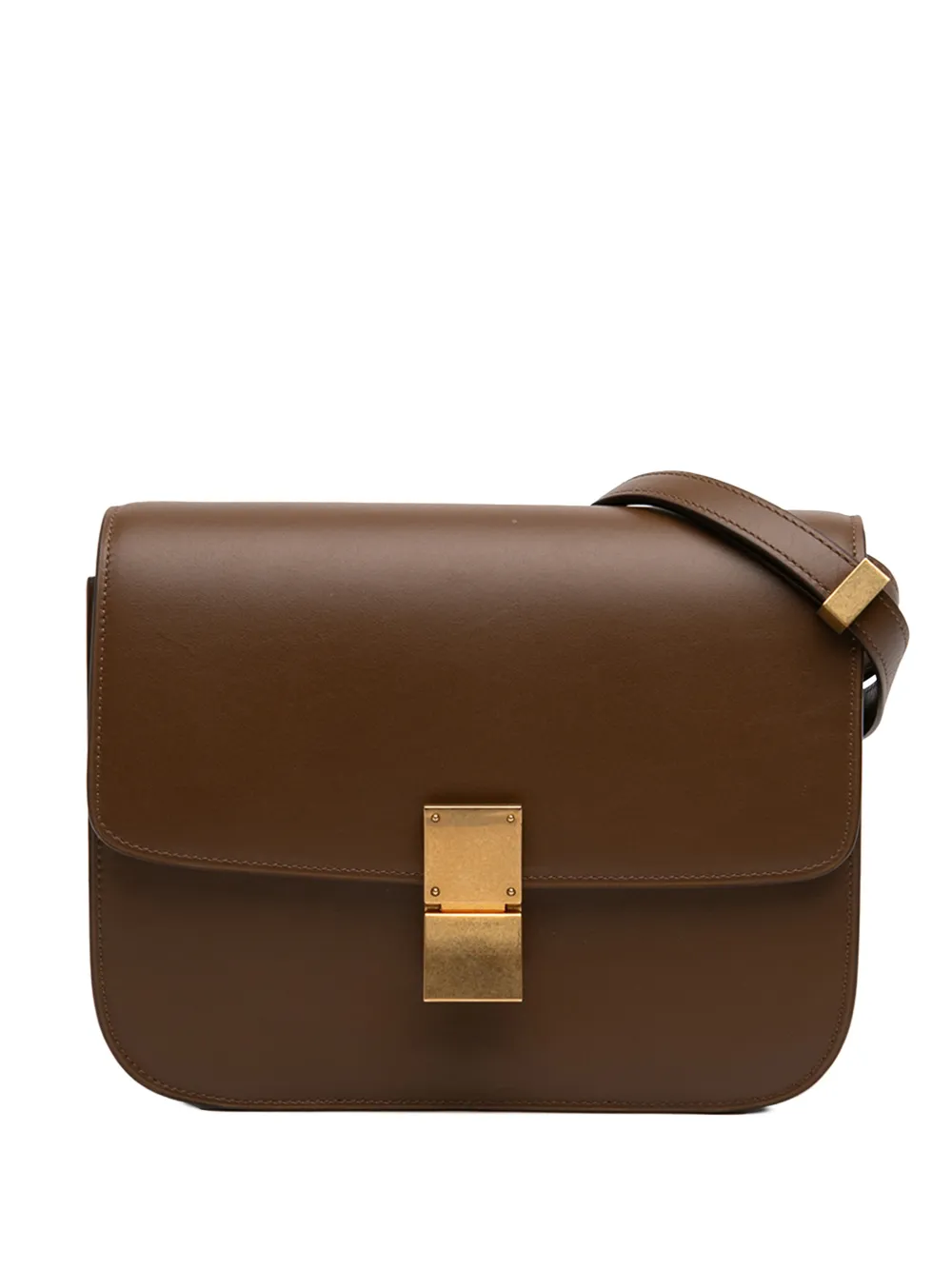 Celine Pre-Owned 2018 Medium Calfskin Classic Box crossbody bag - Marrone