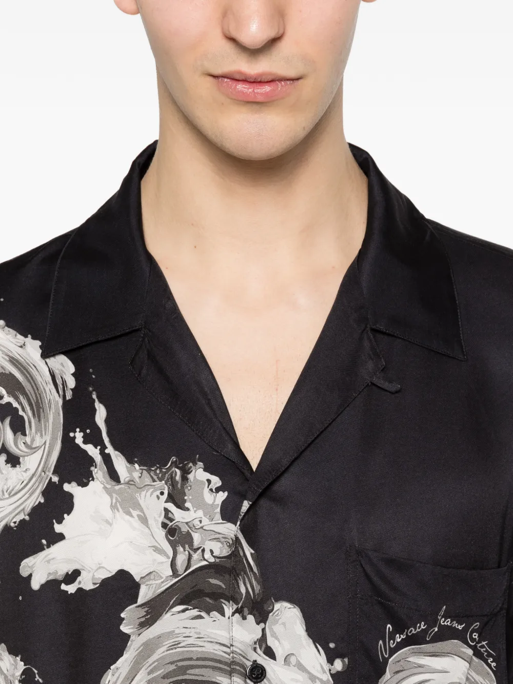 Versace Jeans Couture Overhemd met barok zak Zwart