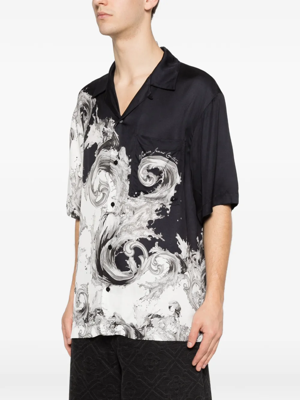 Versace Jeans Couture Overhemd met barok zak Zwart