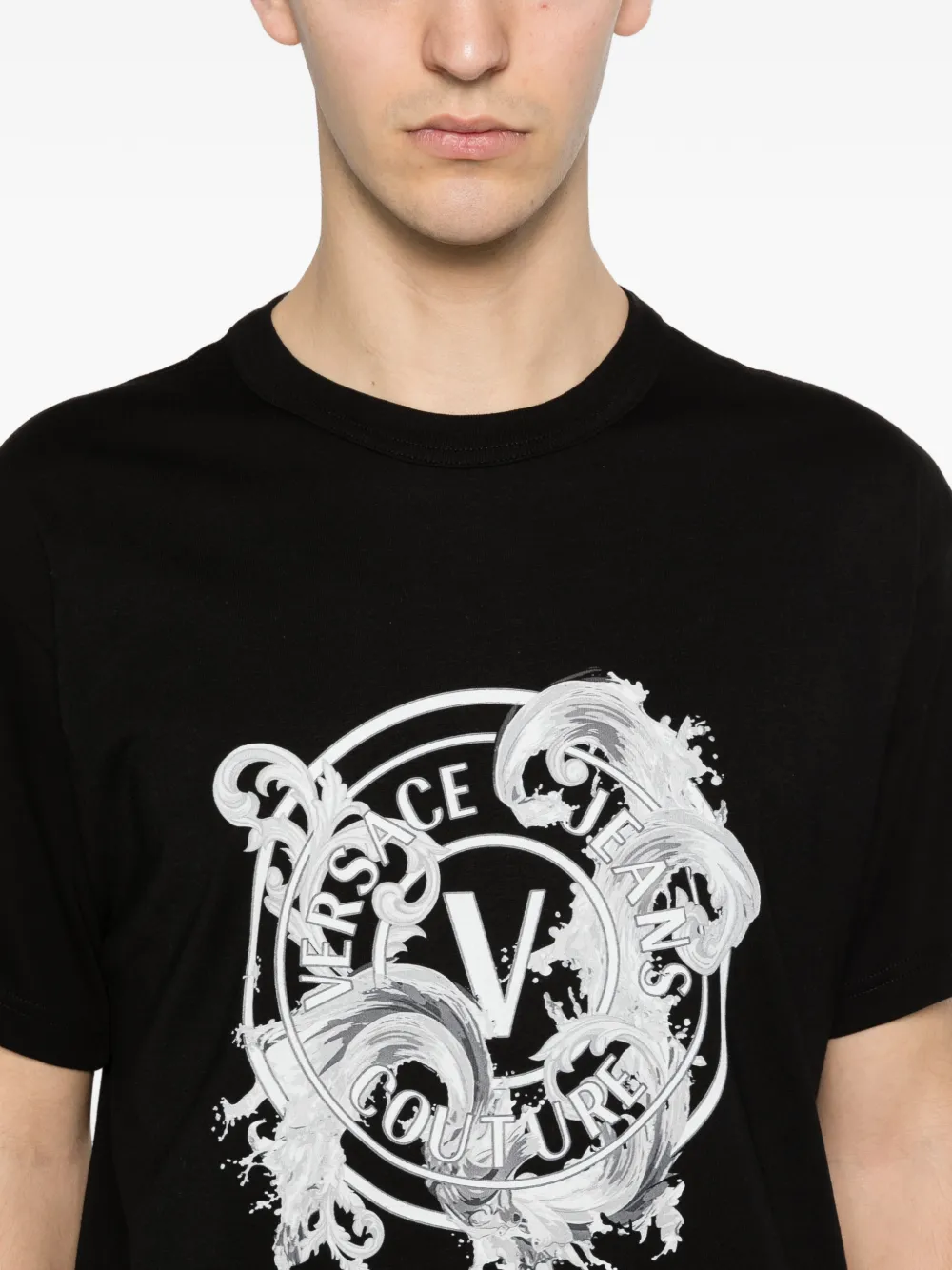 Versace Jeans Couture T-shirt met print Zwart