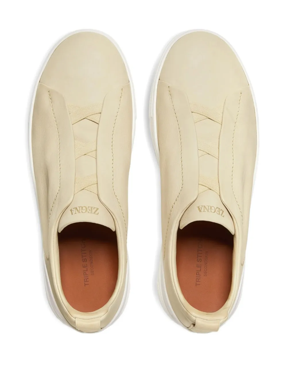 Zegna Triple Stitch slip-on sneakers Beige