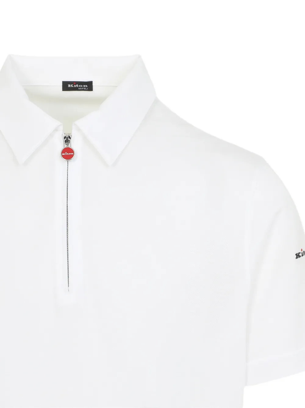  Kiton Zip Polo Shirt - White 