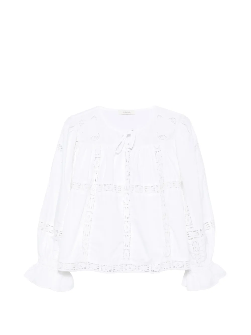 JcSophie lace ruffled blouse - Bianco