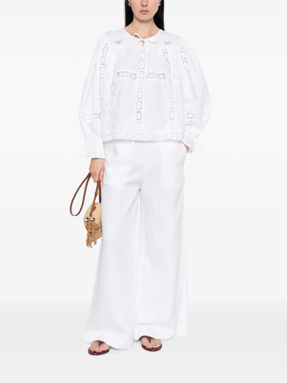  Jcsophie Lace Ruffled Blouse - White 