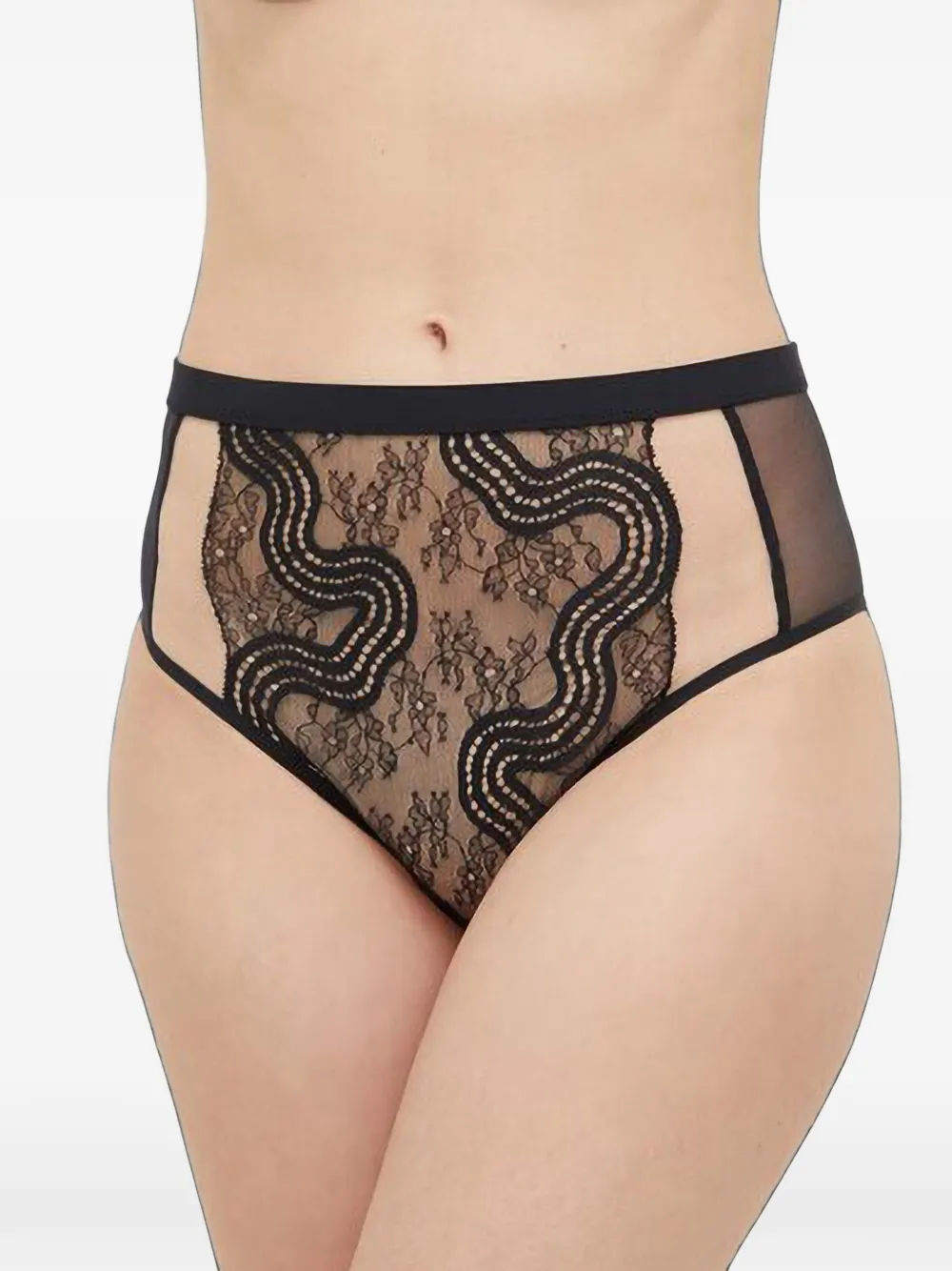 Chantelle sheer-panelled briefs - Nero