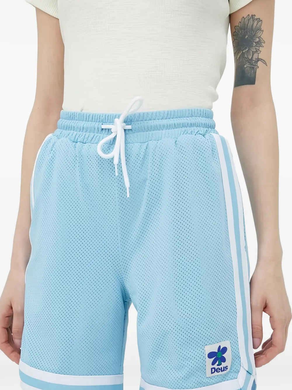 Deus Ex Machina Gestreepte shorts met trekkoord Blauw